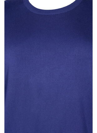 	 Knitted viscose top with long sleeves, Deep Cobalt Solid, Packshot image number 2