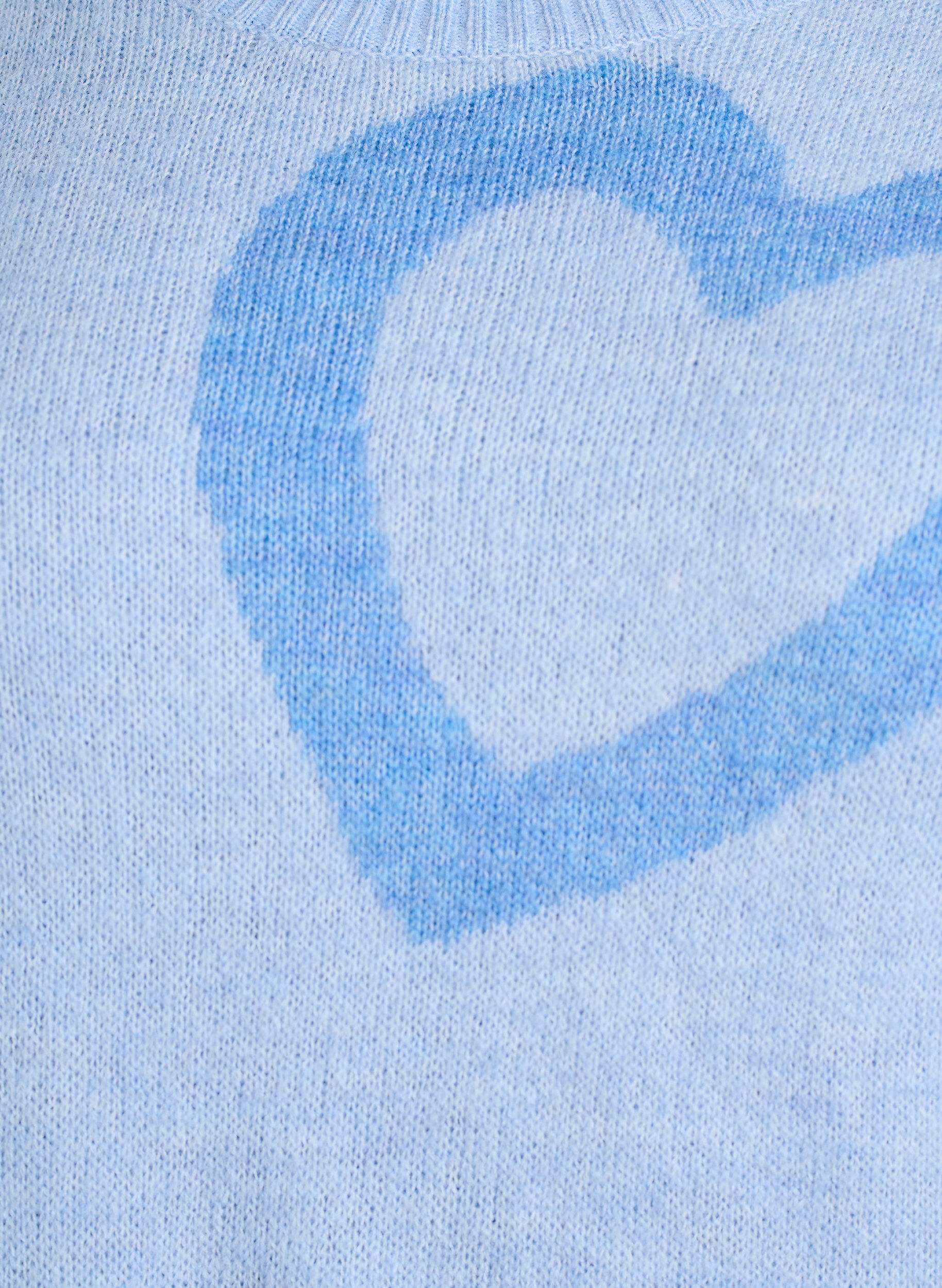 Zizzifashion Knit blouse with large hearts and round neckline, Blue, Packshot image number 2