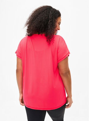Loose training t-shirt with v-neck, Neon Diva Pink, Model image number 1
