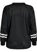 Sporty mesh top with text print, Black, Packshot image number 1