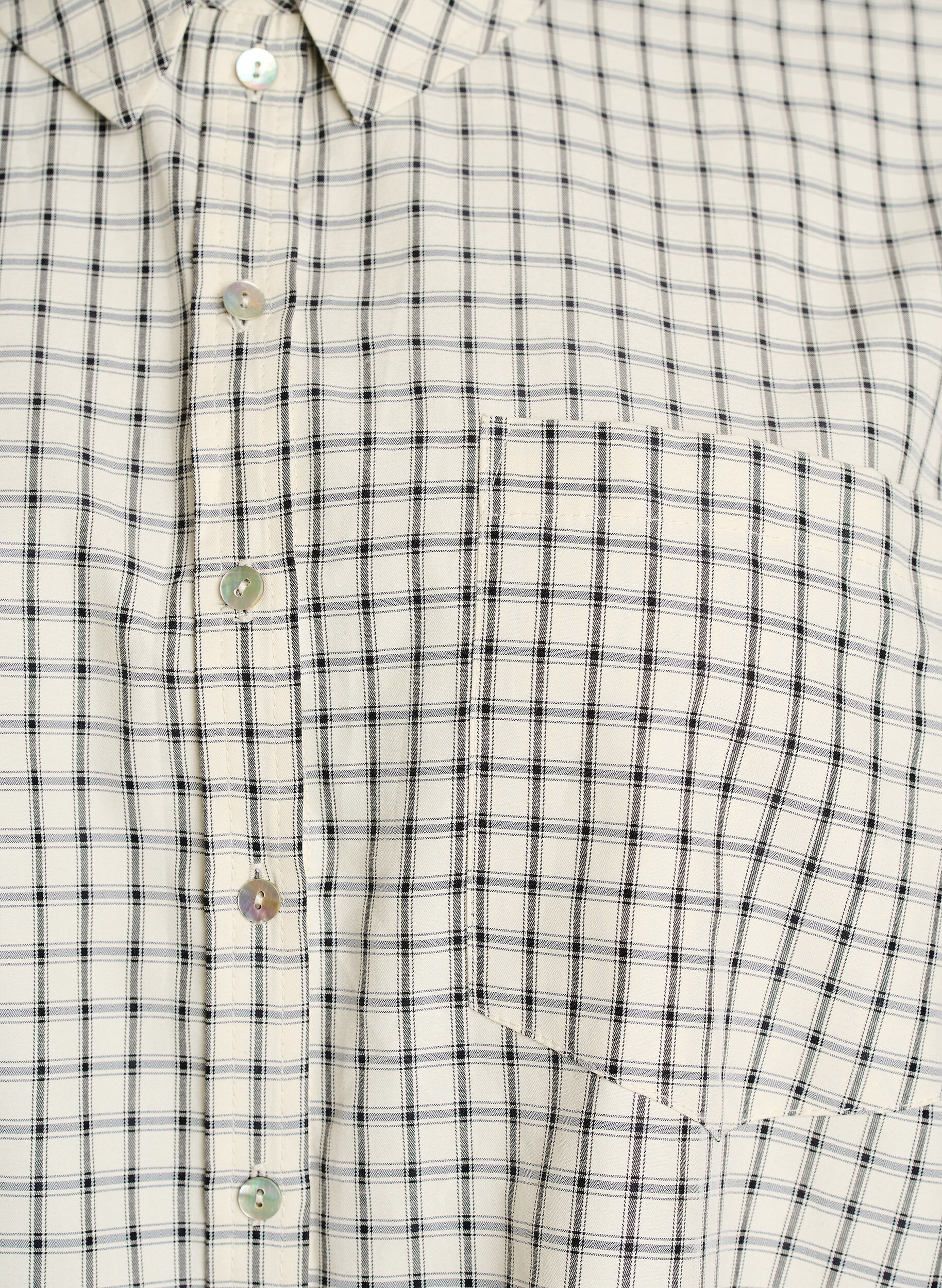 ZizzifashionChecked shirt with a chest pocket, White, Packshot image number 2