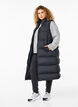 Long vest with pockets and two-way zipper, Black, Model image number 0