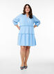 3/4 sleeve cotton dress with ruffles, Light Blue, Model image number 1
