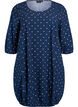 Short cotton dress with 3/4 sleeves and pockets, Blue, Packshot image number 0