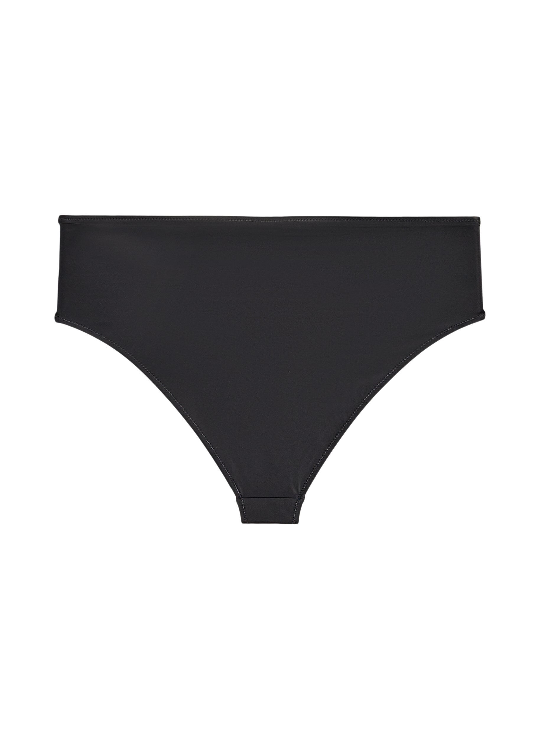 ZizzifashionHigh-waisted Tai bikini briefs with gold detail, Black, Packshot image number 1