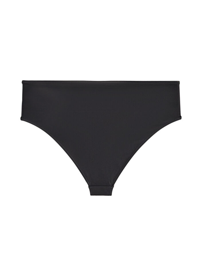 High-waisted Tai bikini briefs with gold detail, Black, Packshot image number 1