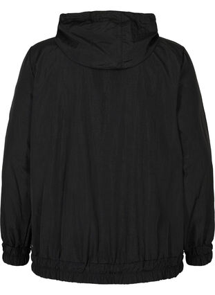 Hooded sports jacket with zip, Black, Packshot image number 1