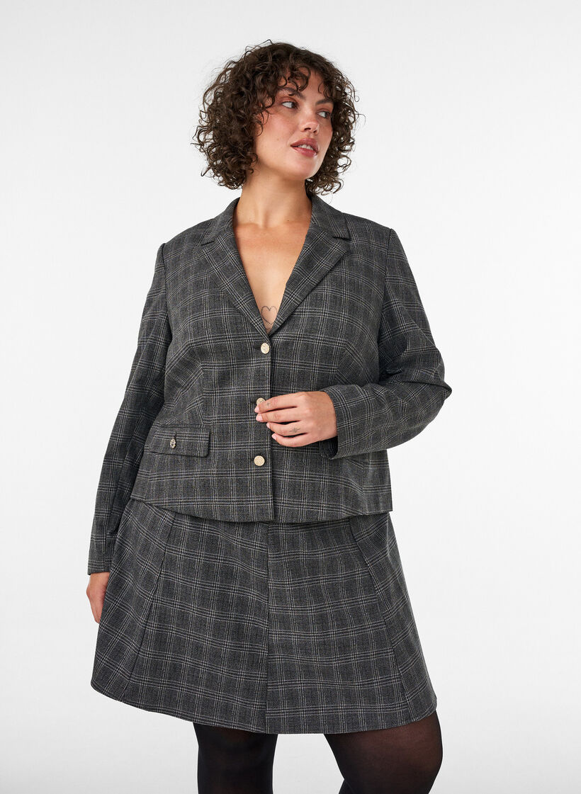 Short A-line skirt, Dark Grey, Model image number 0