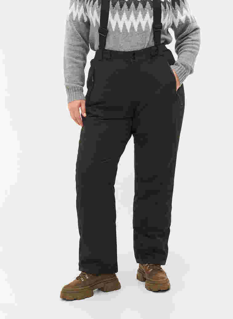 Ski trousers with braces, Black, Model image number 2