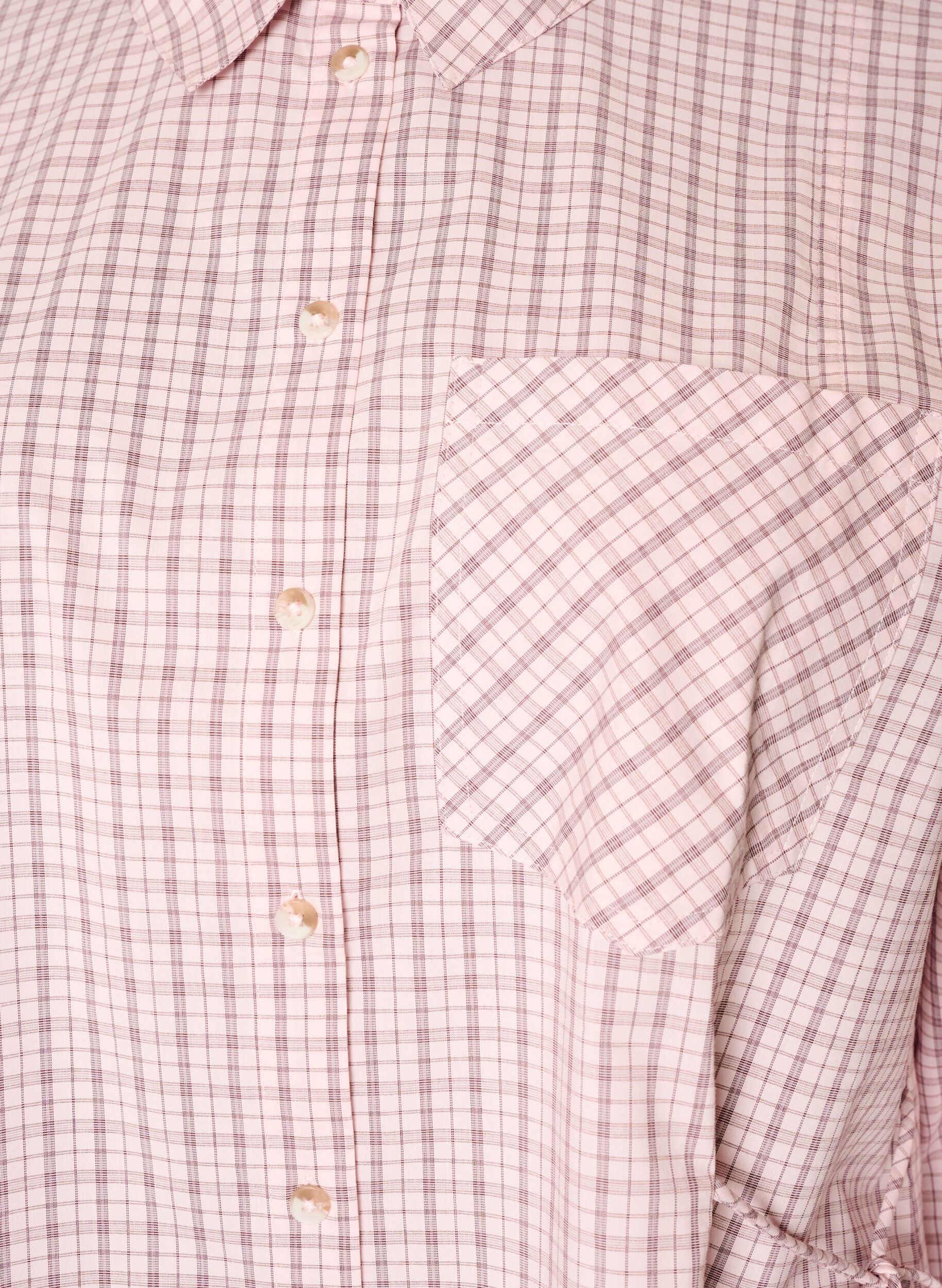 ZizzifashionLoose checked shirt with a tie-belt, Rose, Packshot image number 2
