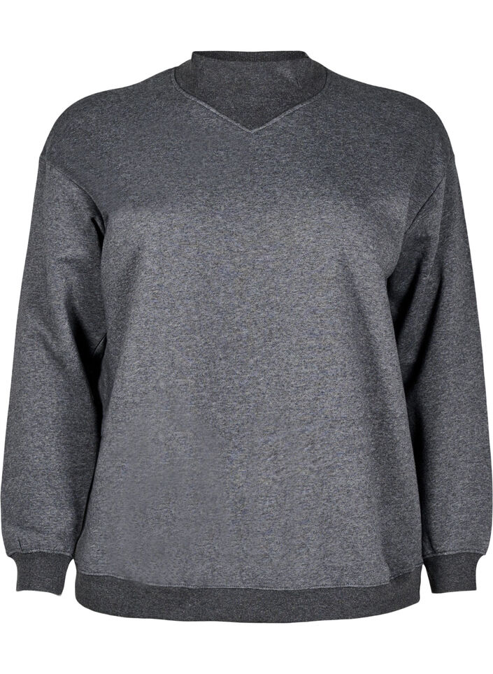Sweatshirt with high neck and long sleeves, Dark Grey, Packshot image number 0