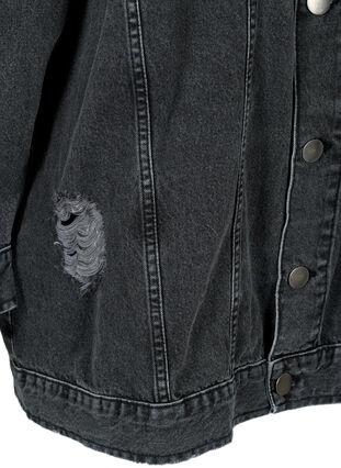 Loose fit denim jacket with worn details, Dark Grey Denim, Packshot image number 3