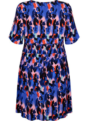 Printed viscose dress with smock, Colorful Animal, Packshot image number 1