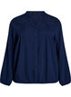 Cotton muslin blouse with embroidered details, Blue, Packshot image number 0