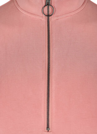 Sweat tunic with high neck and zip details, Brick Dust, Packshot image number 2