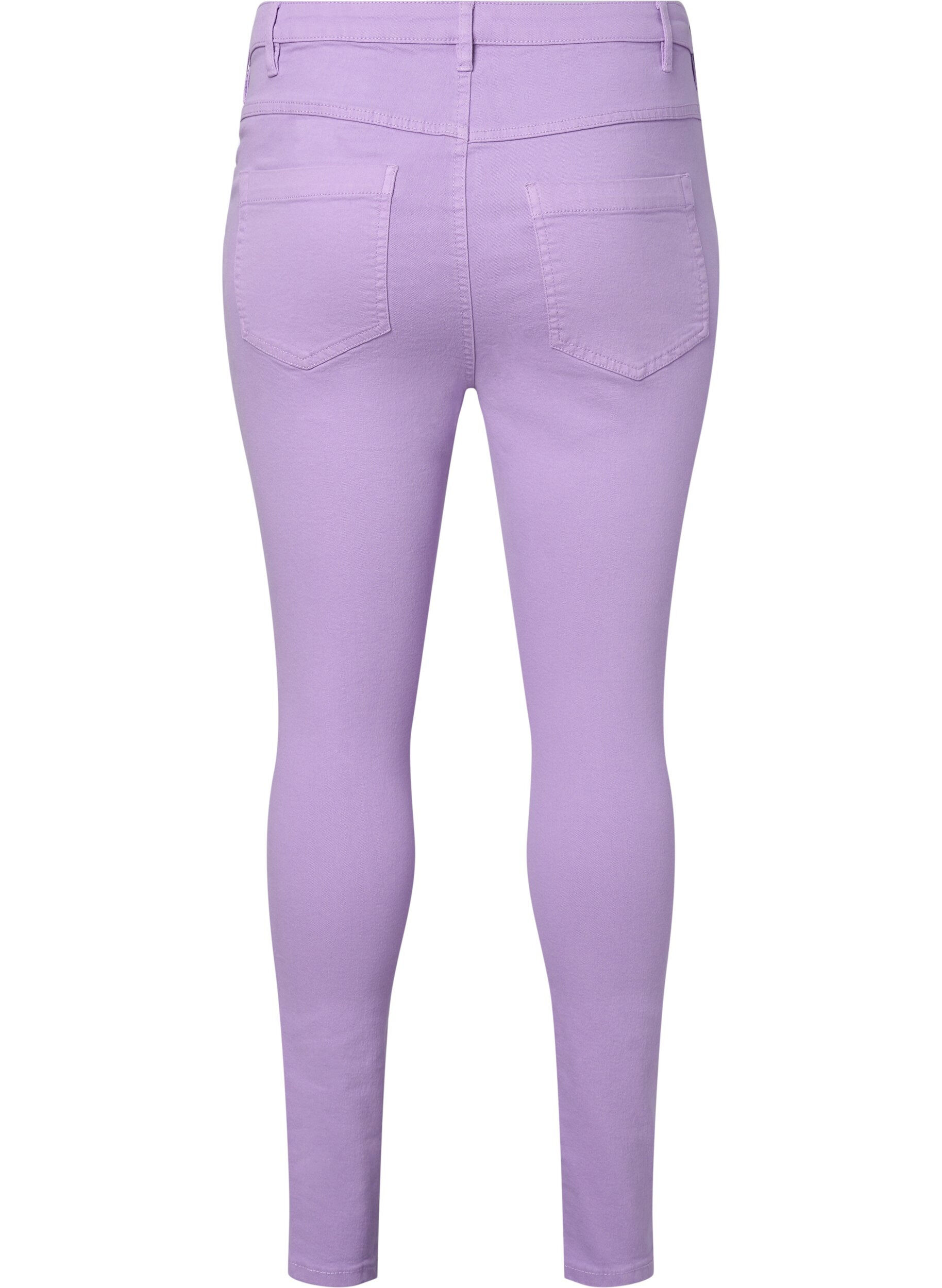 Zizzifashion High waisted Amy jeans with super slim fit, Lavender, Packshot image number 1