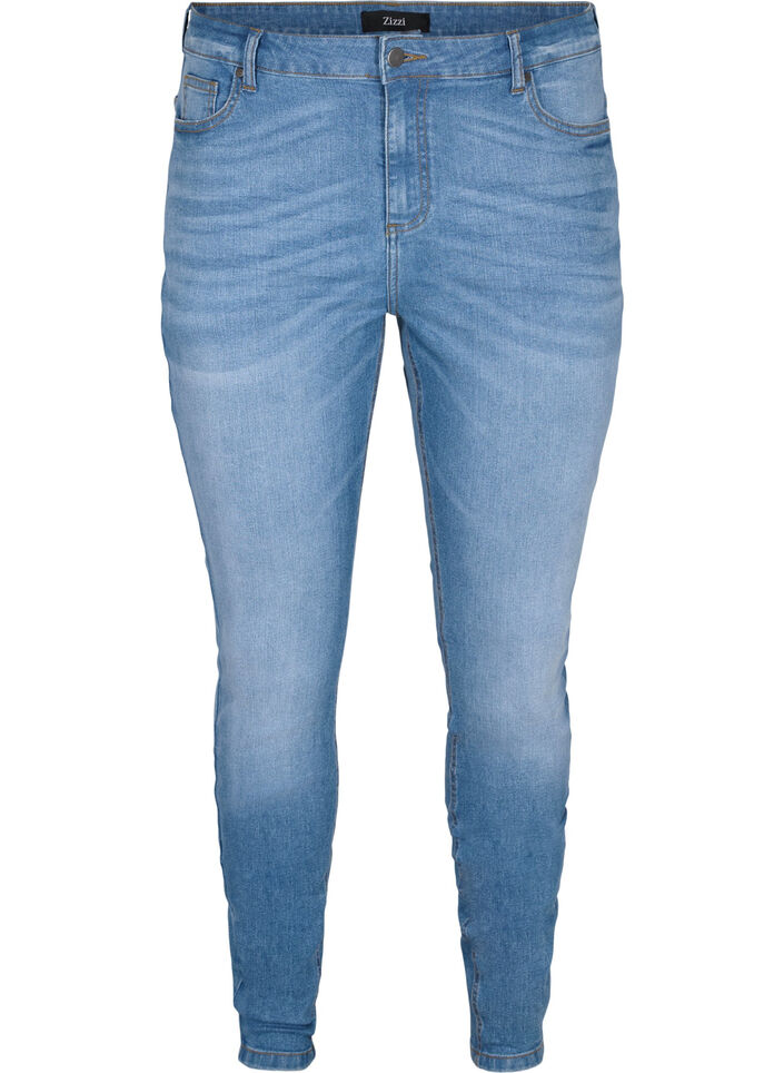 Emily jeans with slim fit and normal waist, Blue denim, Packshot image number 0