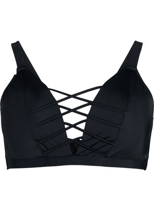 Bikini top with string detail, Black, Packshot image number 0