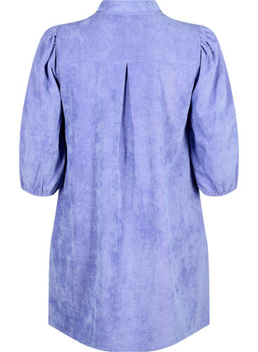 Corduroy dress with 3/4 sleeves and buttons, Lavender Violet, Packshot image number 1