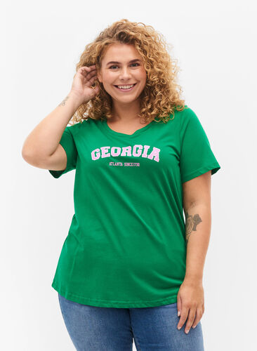Cotton t-shirt with print, Jolly Green Georgia, Model image number 0