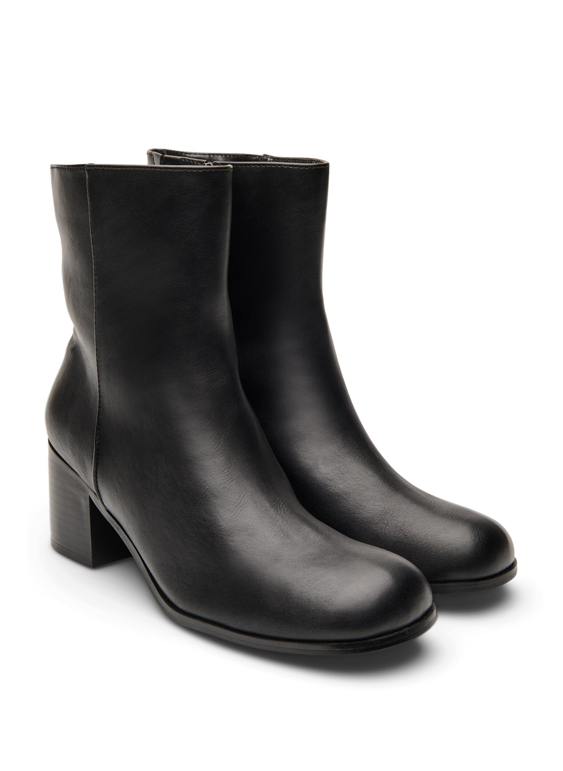 Zizzifashion Ankle boot with round toe and block heel, Black, Packshot image number 1