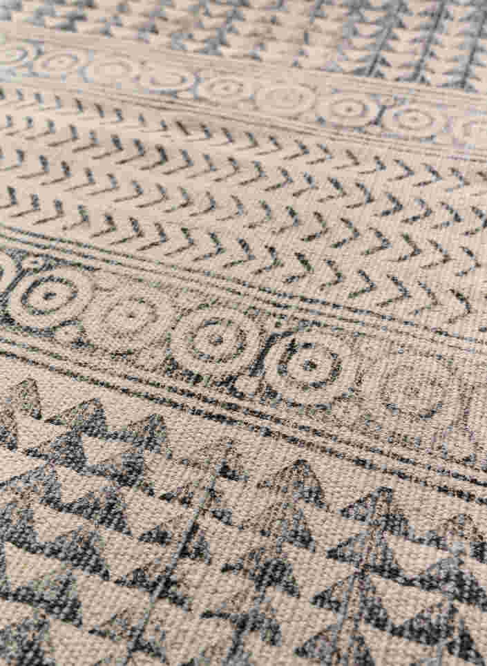 Patterned carpet with fringes, Black/White, Packshot image number 2