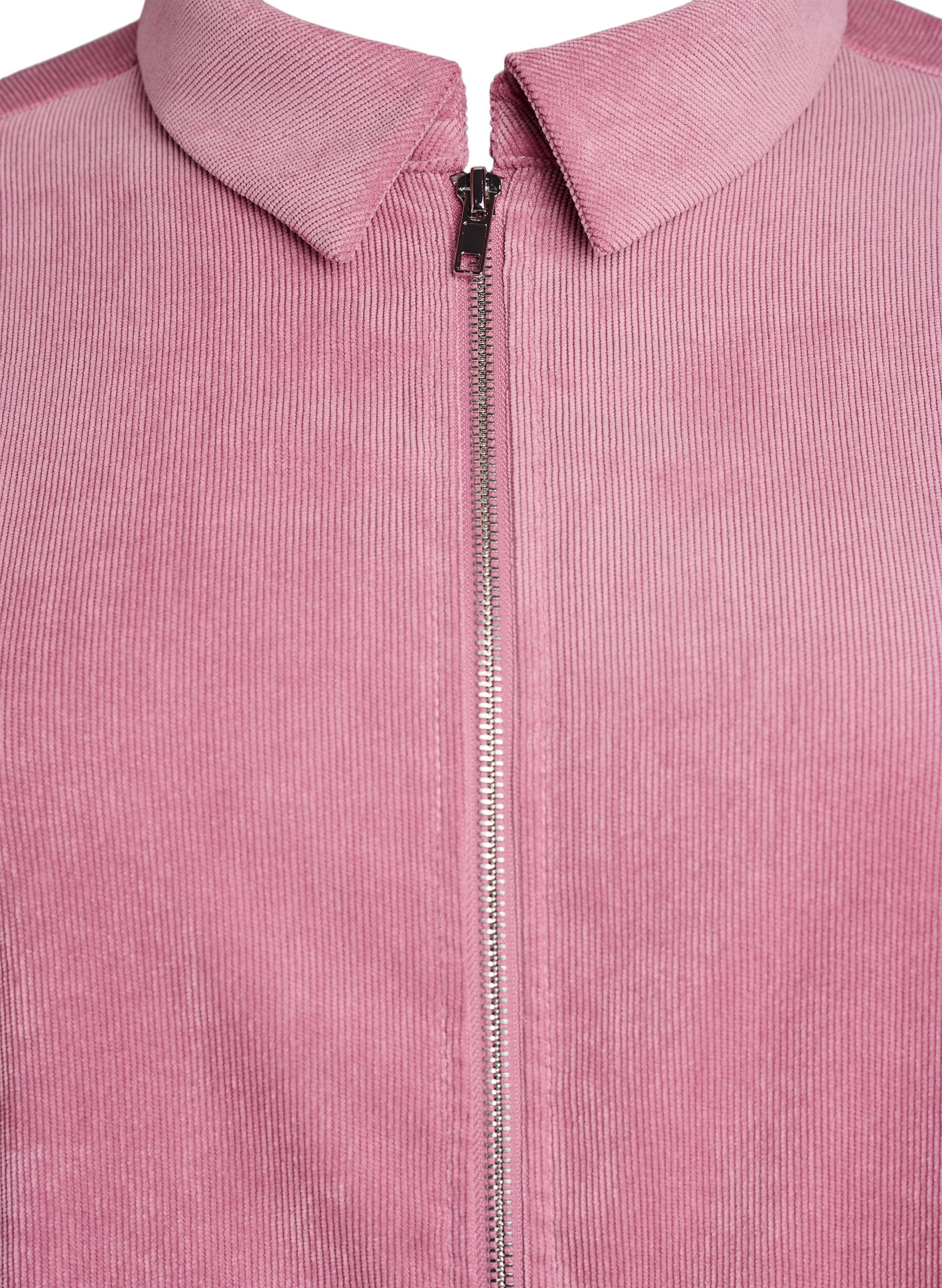 Zizzifashion Corduroy dress with zipper and 3/4 sleeves, Rose, Packshot image number 2
