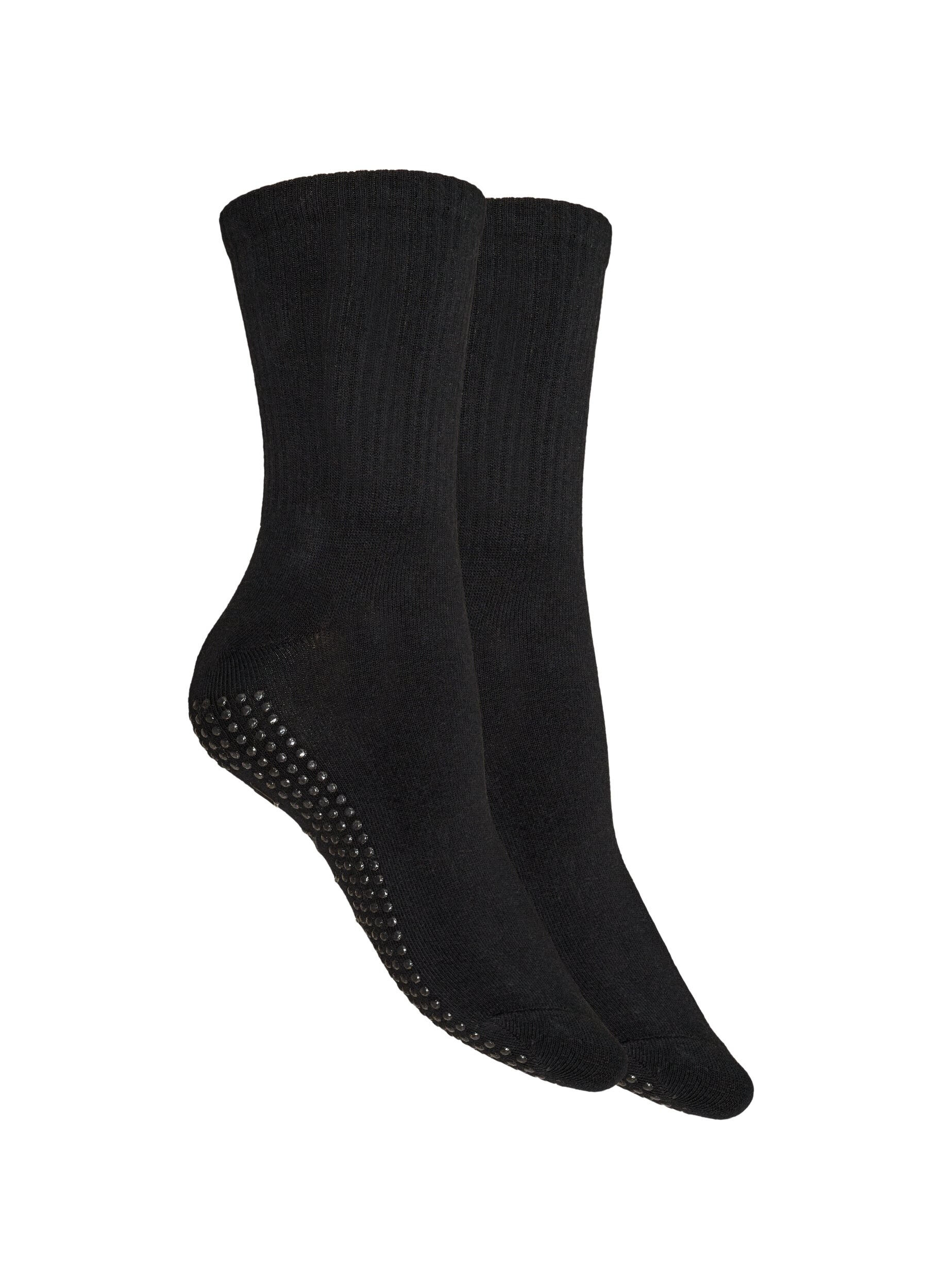Zizzifashion2-pack of reformer socks with non-slip grips, Black, Packshot image number 1
