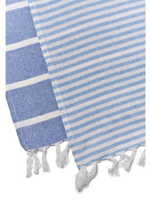 2-pack striped towel with fringes, 2-Pack Blue, Packshot image number 2