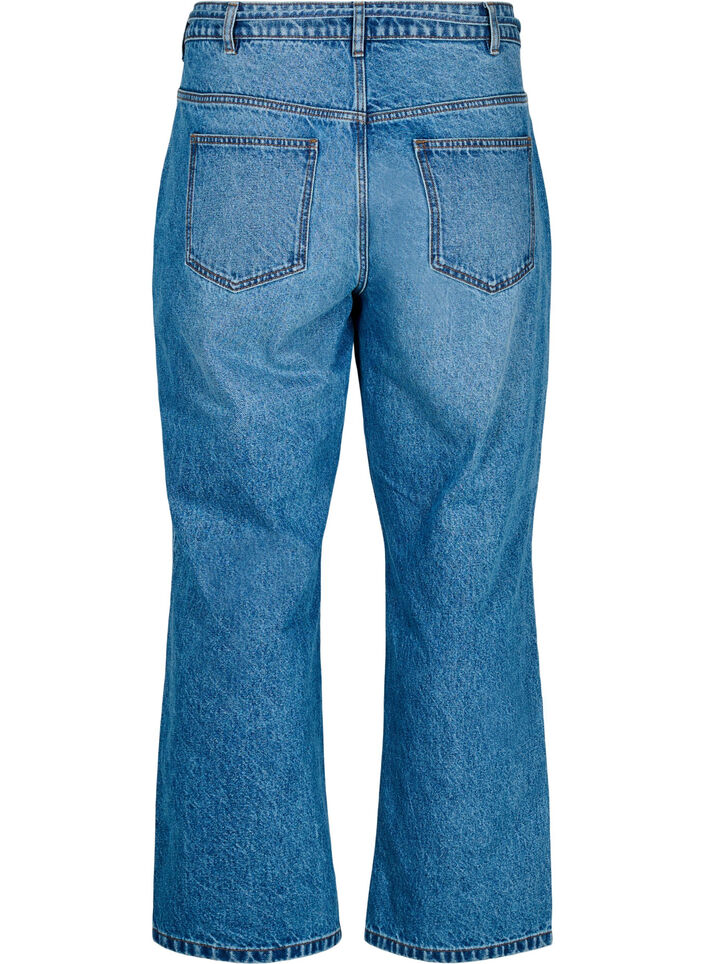 Straight fit jeans with a tie belt, Blue, Packshot image number 1