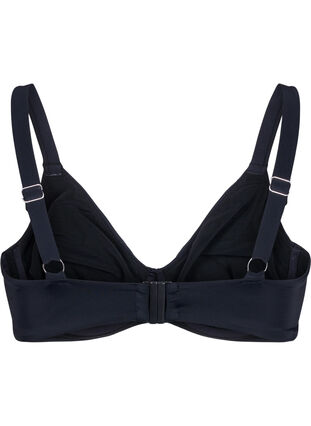 Bikini bra with underwire and wrinkled detail, Black, Packshot image number 1