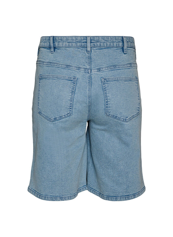 Loose high-waisted denim shorts, Light Blue, Packshot image number 1