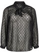 Chiffon blouse with a dotted texture, Black, Packshot image number 0