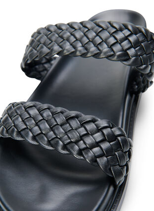 Wide fit sandal in leather, Black, Packshot image number 2