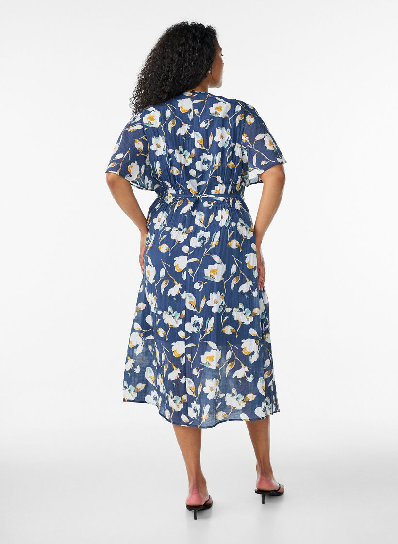 linen-blend midi shirt dress Fit and flare midi linen shirt dress 5675 – Xiaolizi main image 0
