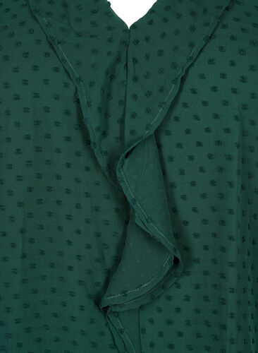 Blouse with ruffles and dotted texture, Scarab, Packshot image number 2