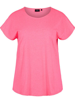 Neon-coloured cotton t-shirt, Neon Pink, Packshot image number 0