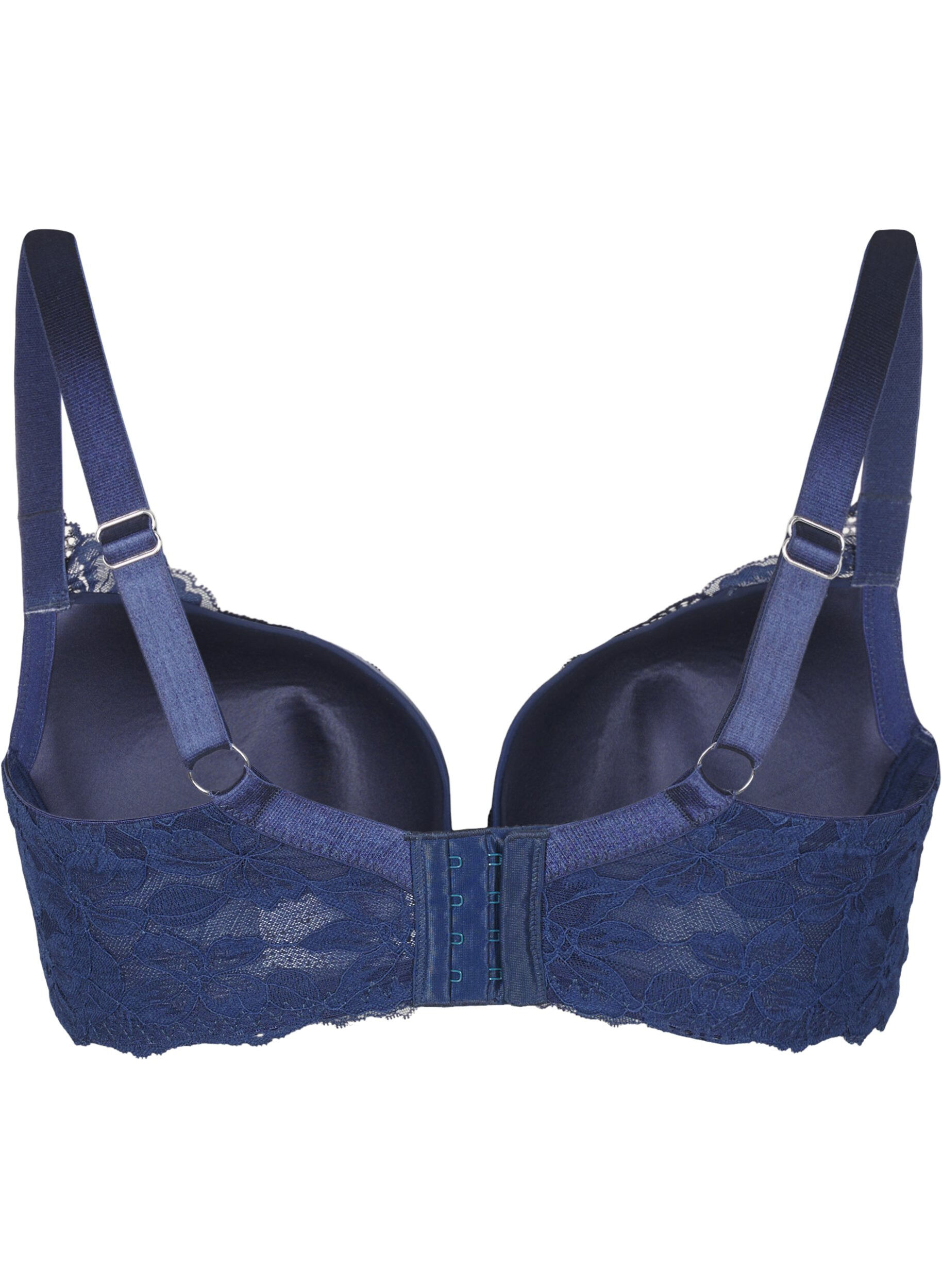 Zizzifashion Lace bra with moulded cups, Blue, Packshot image number 1