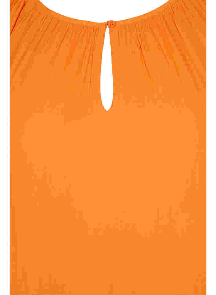 Viscose tunic with 3/4 sleeves, Orange Peel, Packshot image number 2