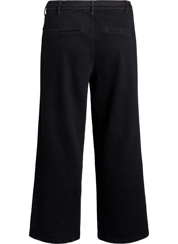 Loose-fit jeans with an elasticated waistband and a drawstring, Black, Packshot