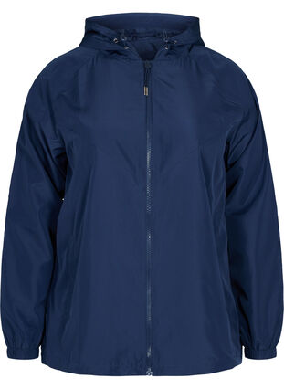 Short jacket with hood and adjustable bottom hem, Navy Blazer, Packshot image number 0