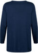 Knitted blouse in cotton-viscose blend, Blue, Packshot image number 1