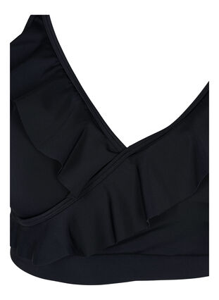 Bikini top with ruffle details, Black, Packshot image number 2