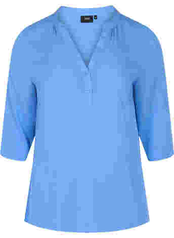 3/4 sleeve v-neck viscose blouse