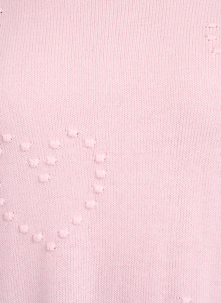 Loose knit blouse with heart pattern, Pink, Packshot image number 2
