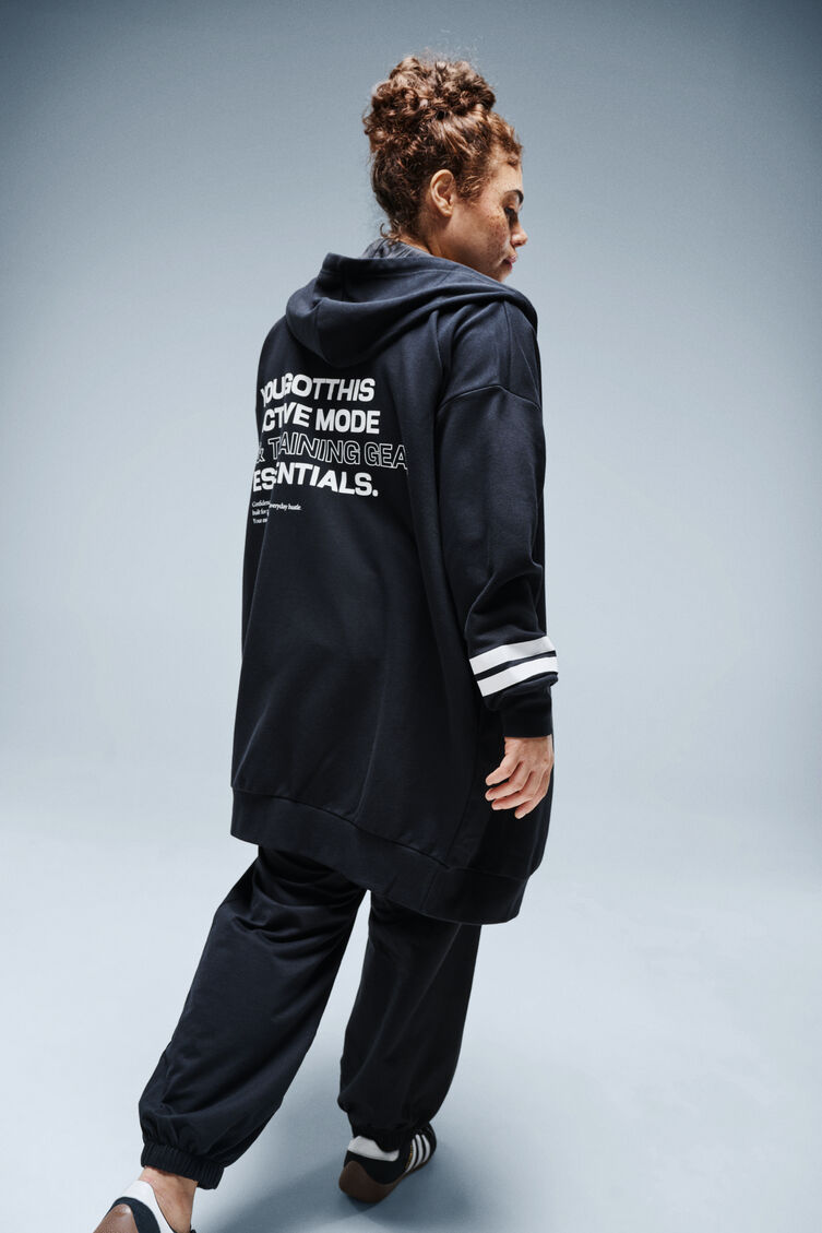 Long sweat cardigan, , Model