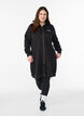 Long quilted sports cardigan with zip, Black, Model image number 1