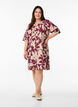 Knee-length dress with print and V-neck, Red, Model image number 1
