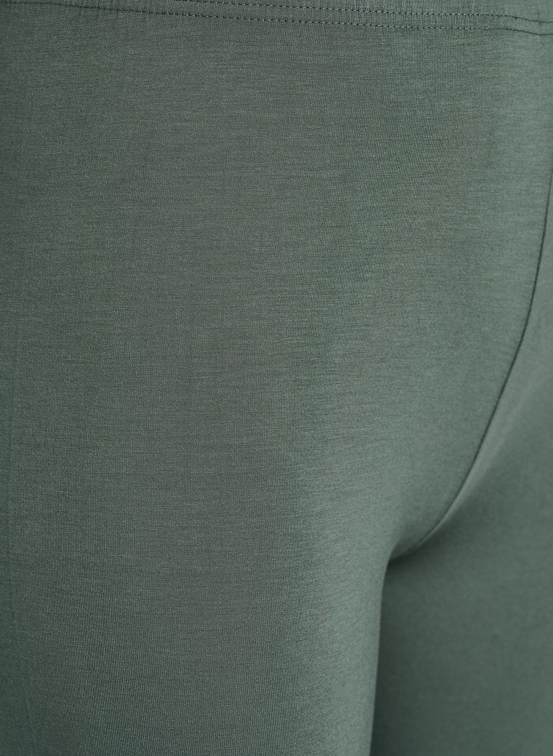 Zizzifashion Basic 3/4 leggings in viscose, Green, Packshot image number 2