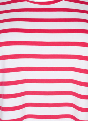 Striped cotton t-shirt, Bright Rose Stripes, Packshot image number 2